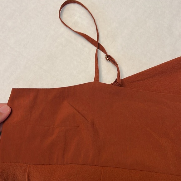BURNT ORANGE- BROWN WHO WHAT WEAR SPAGHETTI STRAP MIDI DRESS SMALL - Picture 15 of 16